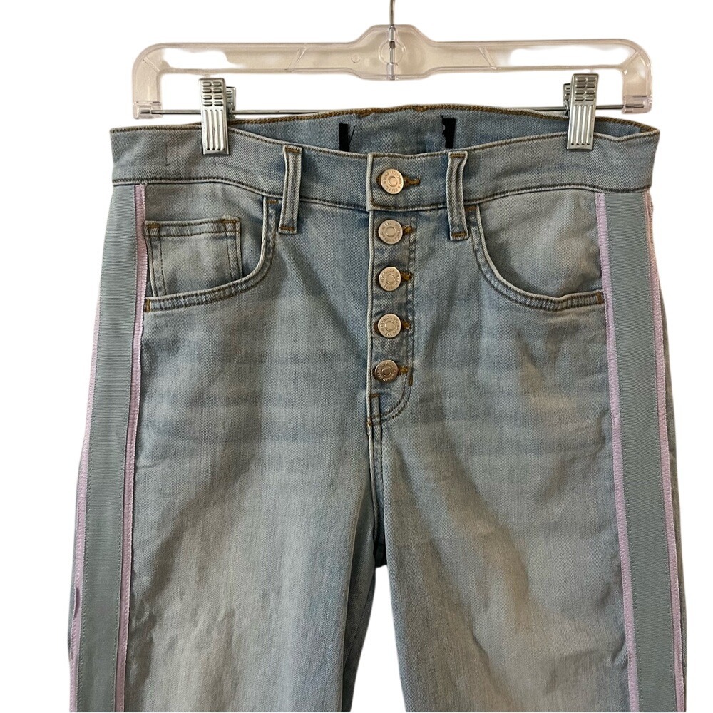 Veronica Beard High Rise Jeans Baby Boot Carolyn Ribbon Stripe‎ Aire 29/8 - Picture 6 of 14